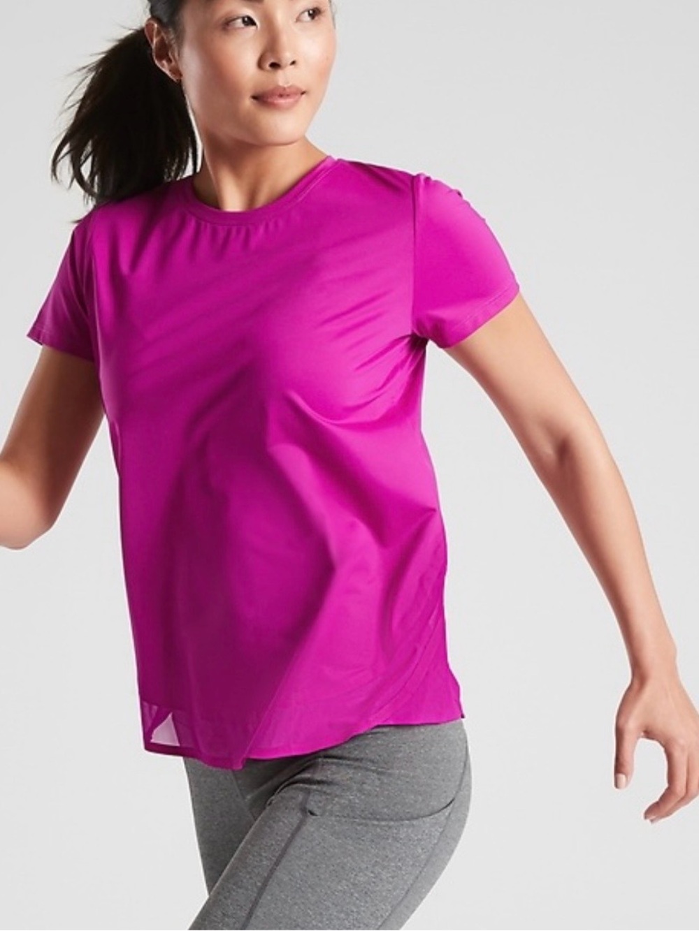Athleta Cadence Tee in Hot Pink